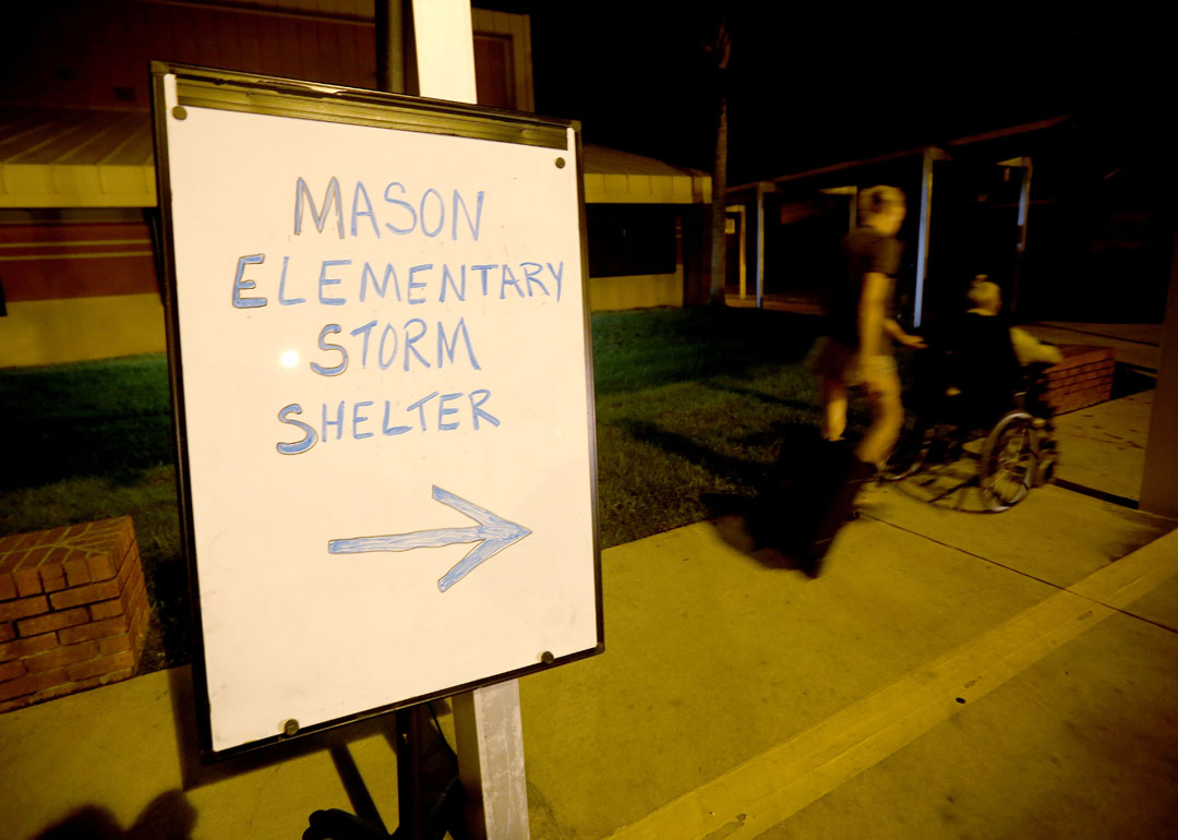 Evacuees make their way into Mason Elementary as Hurricane Matthew approaches on Thursday, Oct. 6, 2016 in St. Augustine, FL. The school's cafeteria doubled as a storm shelter. Matt Stamey/Gainesville Sun