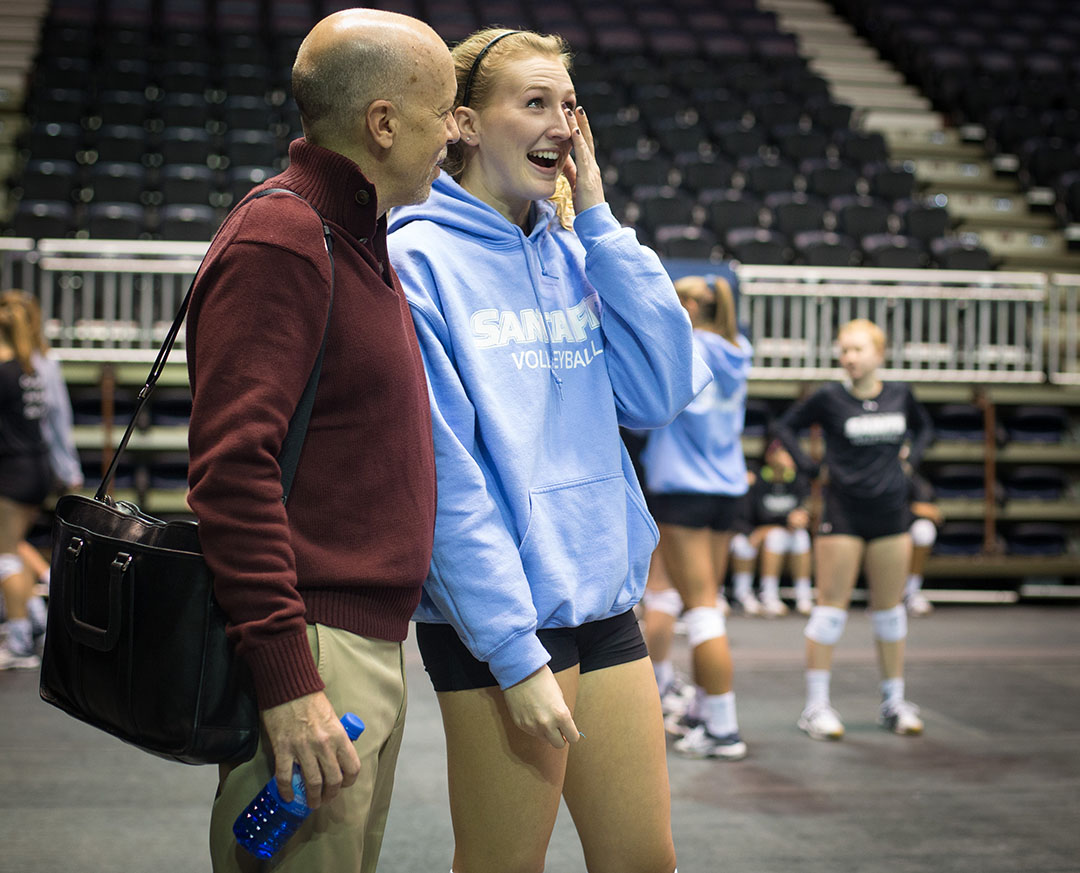 The Santa Fe Saints volleyball team explored downtown before playing in the third place match of the NJCAA National Volleyball Tournament on Saturday, Nov. 19, 2016 in Casper, WY. The Saints lost to Polk 3-1 to finish in fourth place. ***All subjects have releases***