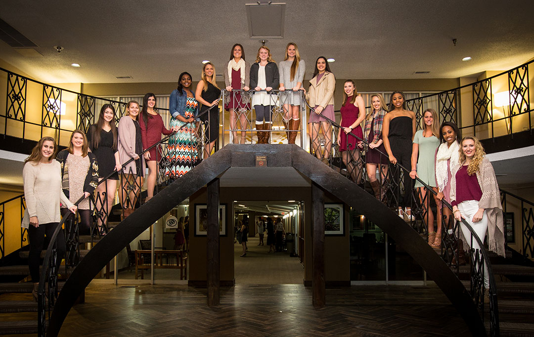 The Santa Fe Saints volleyball team attend the NJCAA banquet on Wednesday, Nov. 16, 2016 in in Casper, WY. (Photo by Matt Stamey/Santa Fe College)