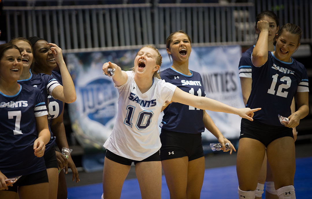 The Santa Fe Saints defeated Panola 3-1 in round two of the NJCAA National Tournament on Thursday, Nov. 17, 2016 in in Casper, WY. The Saints advanced to the Final Four. (Photo by Matt Stamey/Santa Fe College)