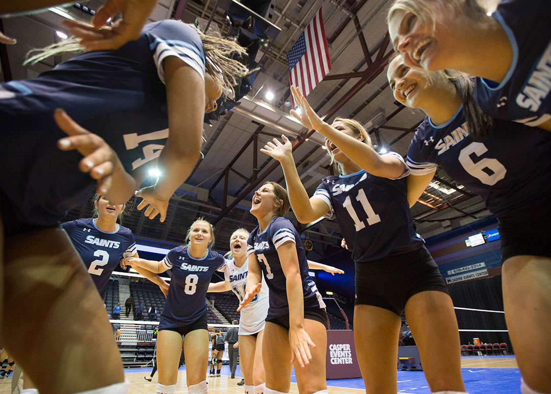 The Santa Fe Saints defeated Panola 3-1 in round two of the NJCAA National Tournament on Thursday, Nov. 17, 2016 in in Casper, WY. The Saints advanced to the Final Four. (Photo by Matt Stamey/Santa Fe College)