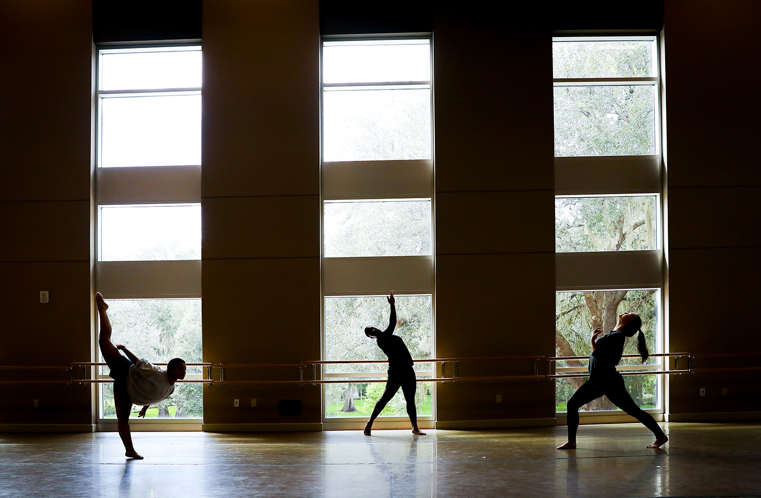 Interpretive dance students in the Fine Arts Hall on Thursday, Sept. 2017 in Gainesville, Fla. (photo by Matt Stamey/Santa Fe College) ***Subjects have Releases***