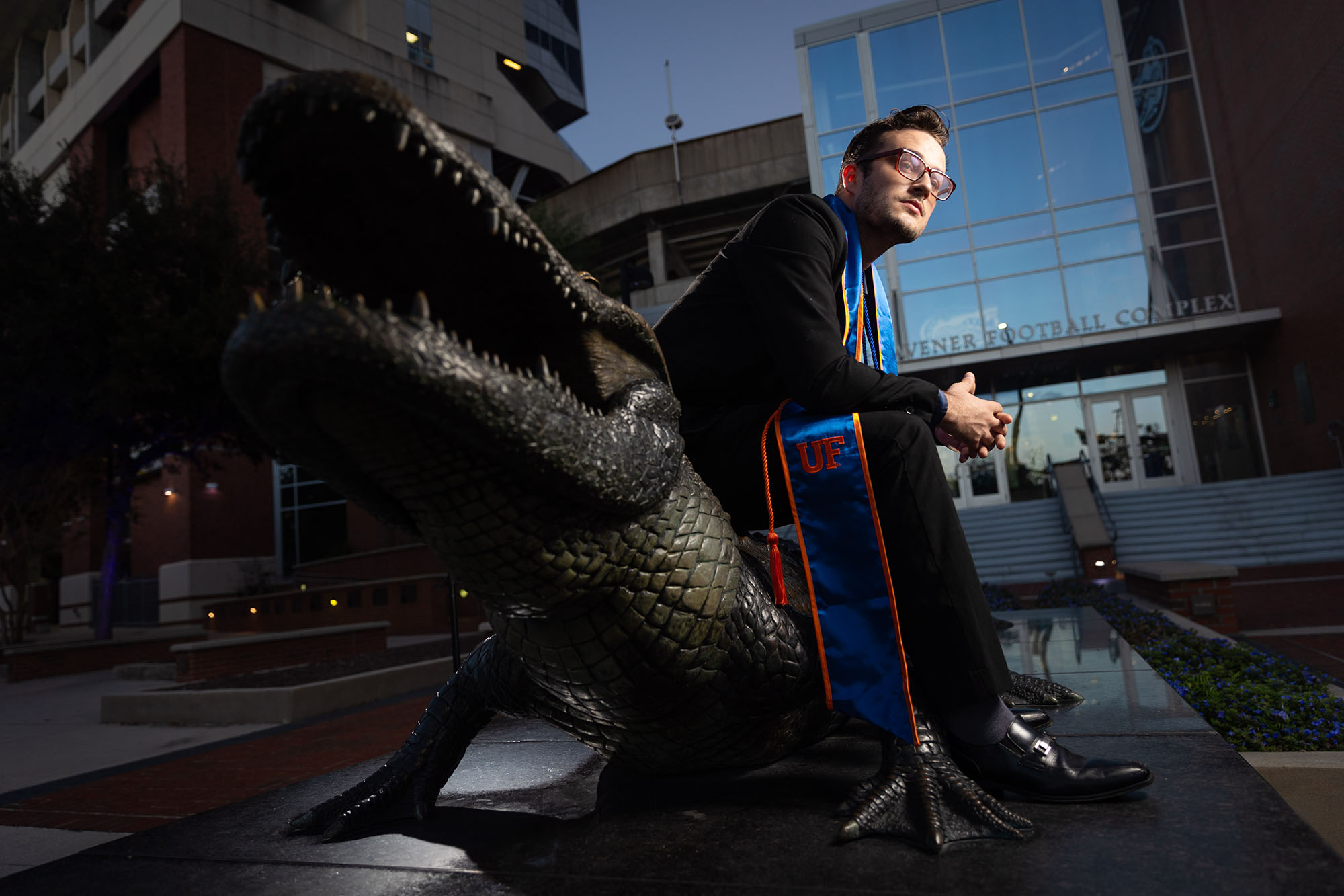 Austin Miller University of Florida Graduate photo shoot on Dec. 30, 2021 in Gainesville, Florida (Photo by Matt Stamey)