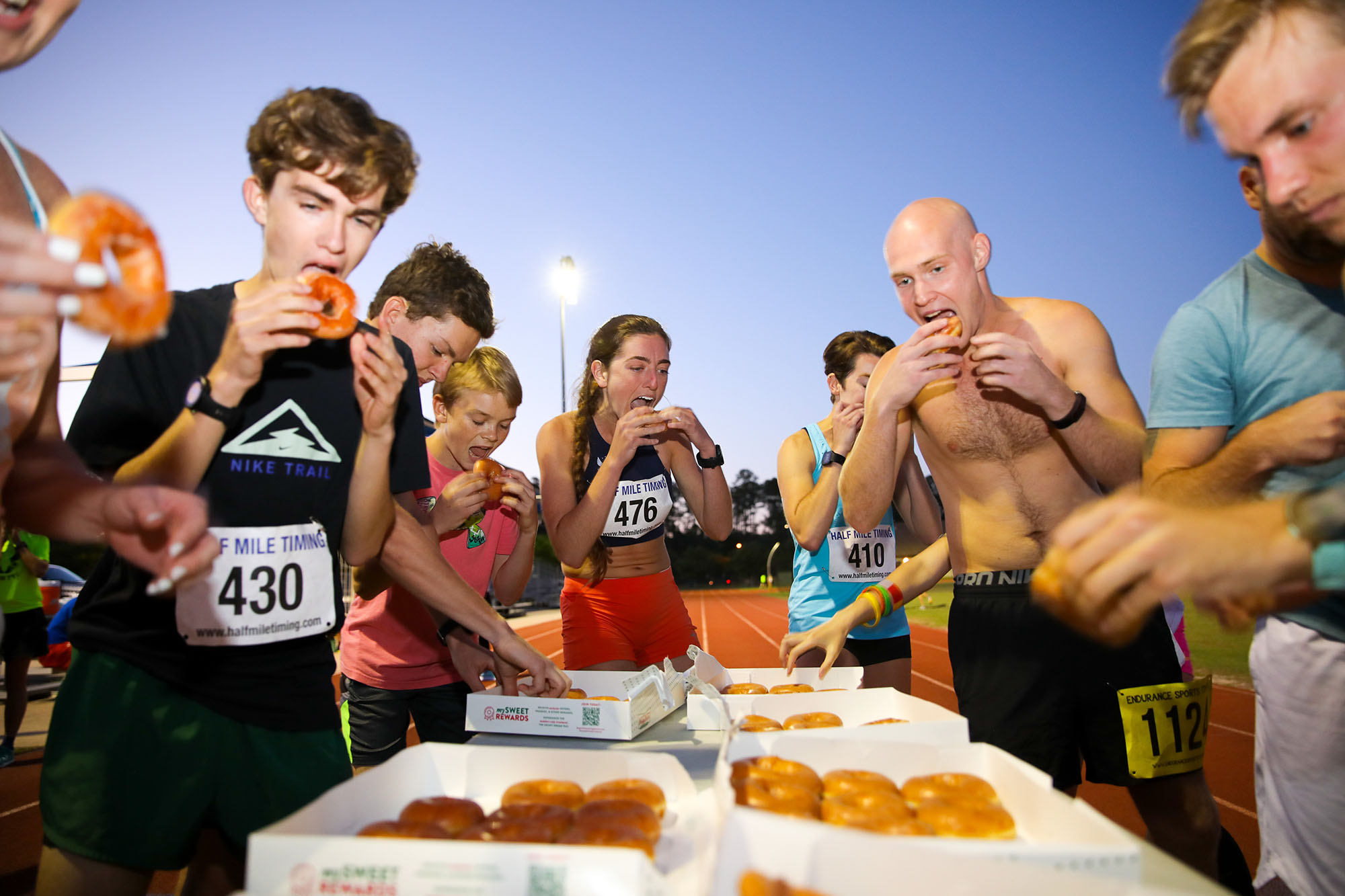 Florida Track Club Friday Night Lights Track Meet at Fred Cone Park on Friday, May 7, 2021 in Gainesville, Fla. (Photo by Matt Stamey)